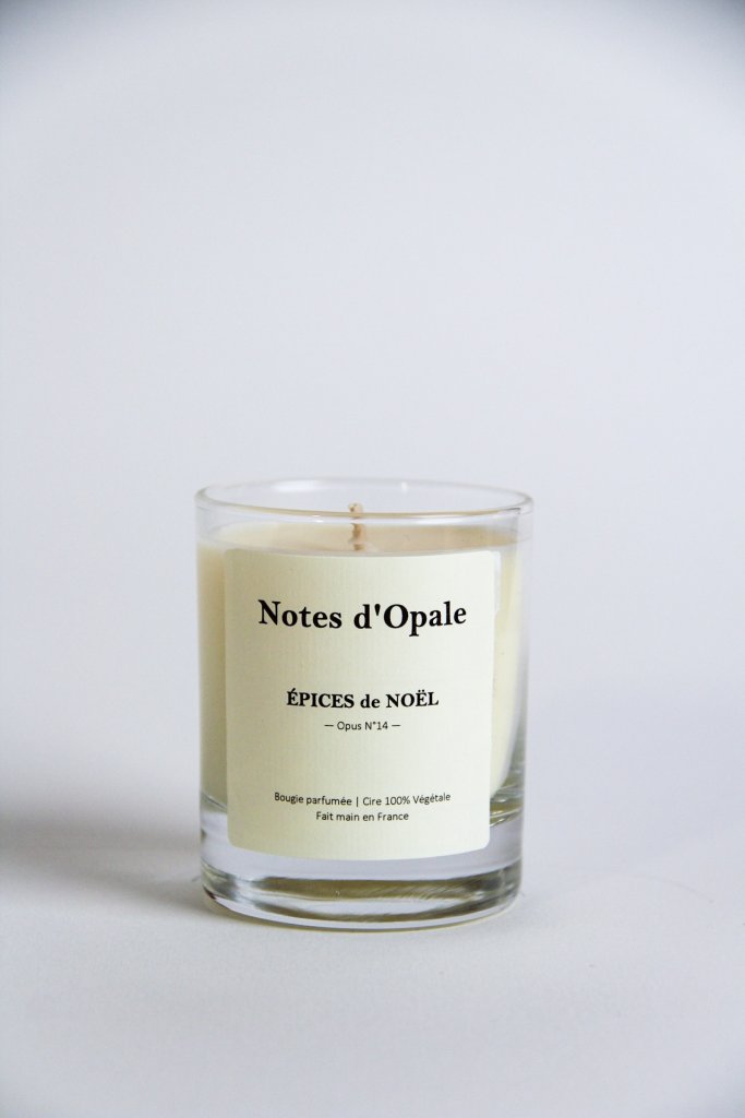 Bougie verre Épices de Noël - Bougie parfumée Épices de Noël (Agrumes, Épicé)