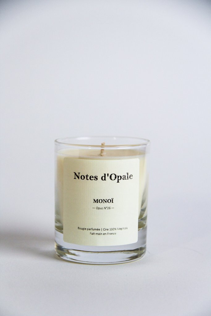 Bougie verre Monoï - Bougie parfumée Monoï (Florale, Fruité)