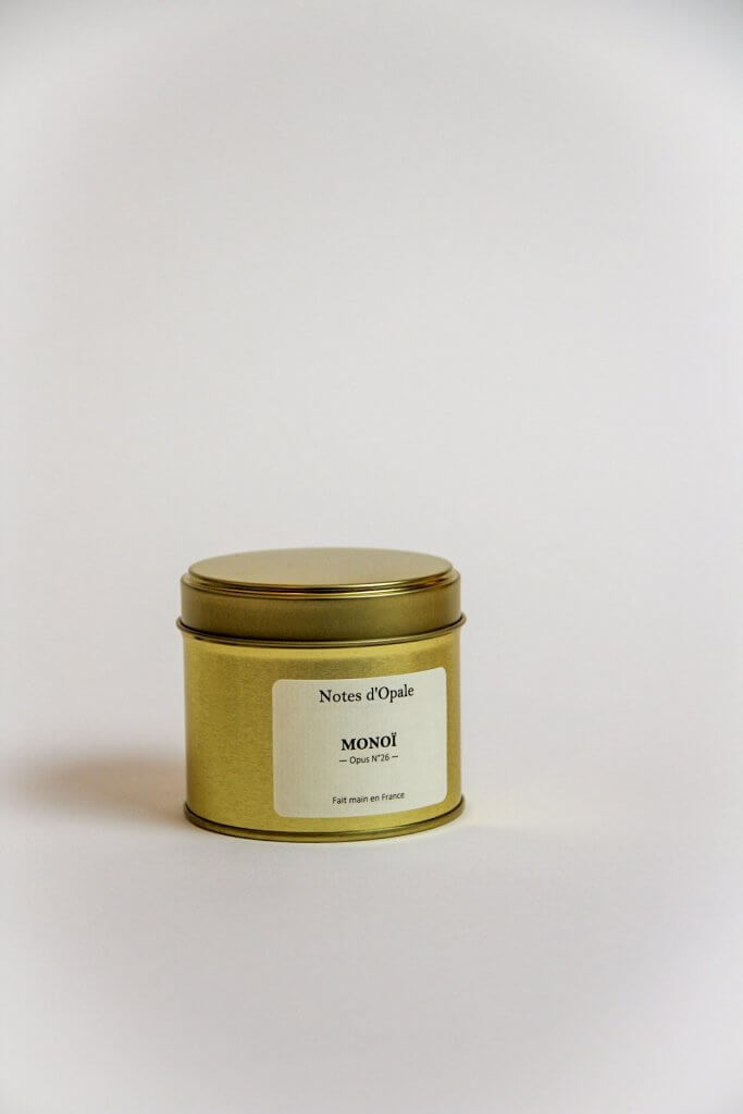 Bougie dorée Monoï - Bougie parfumée Monoï (Florale, Fruité)